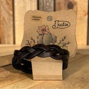 Justin Boots Women’s Braided Leather Bracelet - Dark Brown